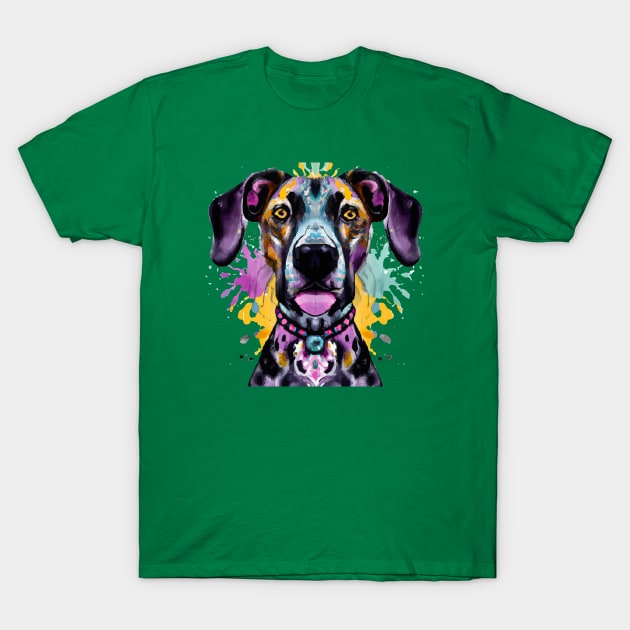 Louisiana Catahoula Leopard Dog Catahoula Cur Artwork T-Shirt by Furrban